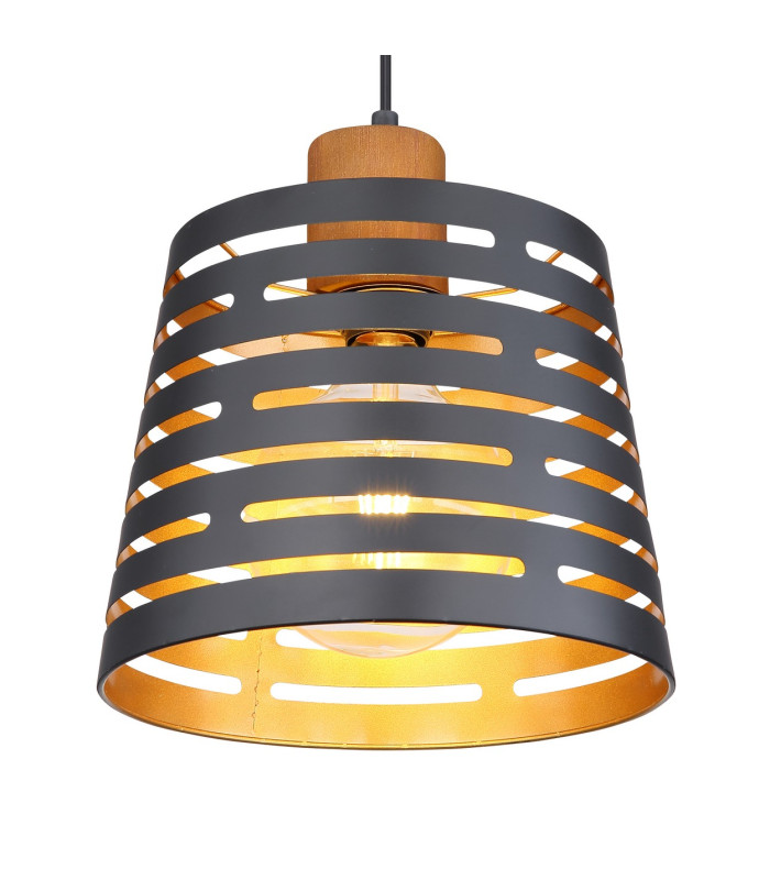 Ablona 25cm Cylindrical Pendant Ceiling Light Matt Black 1x E27-3