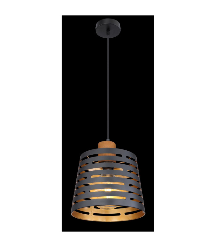 Ablona 25cm Cylindrical Pendant Ceiling Light Matt Black 1x E27-4