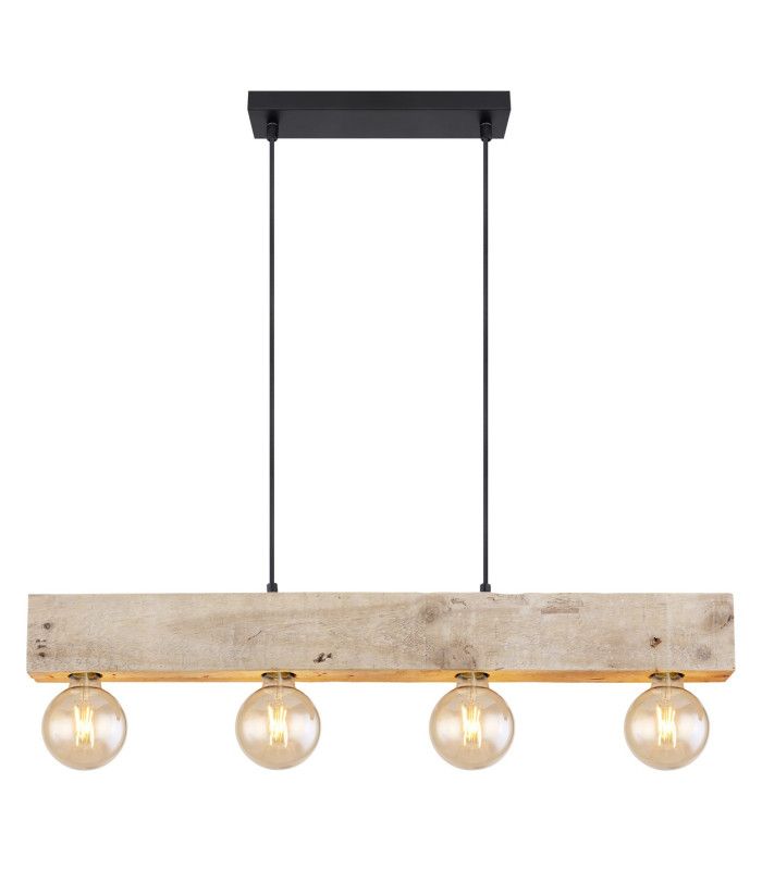 Adalie Bar Pendant Ceiling Light Matt Black 4x E27-3
