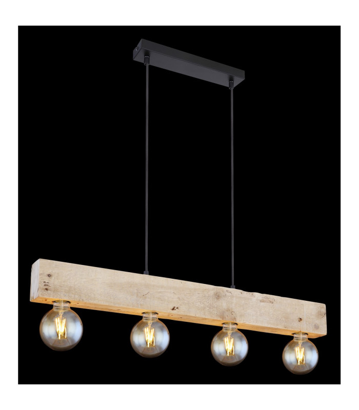 Adalie Bar Pendant Ceiling Light Matt Black 4x E27-5
