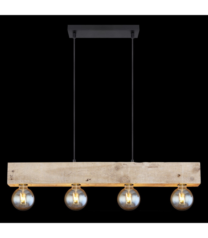 Adalie Bar Pendant Ceiling Light Matt Black 4x E27-6