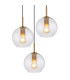 Adara Cluster Pendant Ceiling Light Brass-Coloured Clear Glass Shade 3x E27-3