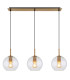 Adara Bar Pendant Ceiling Light Brass-Coloured Clear Glass Shade 3x E27-3