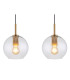 Adara Bar Pendant Ceiling Light Brass-Coloured Clear Glass Shade 3x E27-4