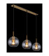 Adara Bar Pendant Ceiling Light Brass-Coloured Clear Glass Shade 3x E27-5
