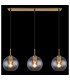 Adara Bar Pendant Ceiling Light Brass-Coloured Clear Glass Shade 3x E27-6