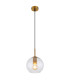 Adara Globe Pendant Ceiling Light Brass-Coloured Clear Glass Shade 1x E27-1