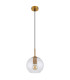 Adara Globe Pendant Ceiling Light Brass-Coloured Clear Glass Shade 1x E27-2
