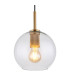 Adara Globe Pendant Ceiling Light Brass-Coloured Clear Glass Shade 1x E27-3
