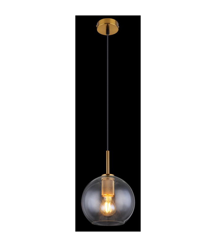 Adara Globe Pendant Ceiling Light Brass-Coloured Clear Glass Shade 1x E27-4