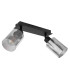 Hadera Twin Ceiling Spotlight Matt Black Smoke Glass Shade 2x E27-2
