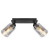 Hadera Twin Ceiling Spotlight Matt Black Smoke Glass Shade 2x E27-3
