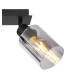 Hadera Twin Ceiling Spotlight Matt Black Smoke Glass Shade 2x E27-5