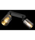 Hadera Twin Ceiling Spotlight Matt Black Smoke Glass Shade 2x E27-6