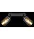 Hadera Twin Ceiling Spotlight Matt Black Smoke Glass Shade 2x E27-7