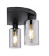 Hadera Shade Cluster Ceiling Light Matt Black Smoke Glass Shade 3x E27-3