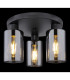 Hadera Shade Cluster Ceiling Light Matt Black Smoke Glass Shade 3x E27-4
