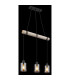 Hadera Bar Pendant Ceiling Light Matt Black Smoke Glass Shade 3x E27-5