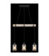 Hadera Bar Pendant Ceiling Light Matt Black Smoke Glass Shade 3x E27-6