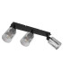 Hadera Ceiling Spotlight Bar Matt Black Smoke Glass Shade 3x E27-2