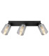Hadera Ceiling Spotlight Bar Matt Black Smoke Glass Shade 3x E27-4