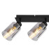 Hadera Ceiling Spotlight Bar Matt Black Smoke Glass Shade 3x E27-5