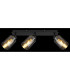 Hadera Ceiling Spotlight Bar Matt Black Smoke Glass Shade 3x E27-7