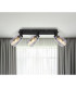 Hadera Ceiling Spotlight Bar Matt Black Smoke Glass Shade 3x E27-8
