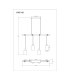 Hadera Wood Bar Pendant Ceiling Light Matt Black Smoke Glass Shade 4x E27-8