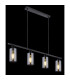Hadera Bar Pendant Ceiling Light Matt Black Smoke Glass Shade 4x E27-5