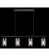 Hadera Bar Pendant Ceiling Light Matt Black Smoke Glass Shade 4x E27-6