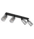 Hadera Ceiling Spotlight Bar Matt Black Smoke Glass Shade 4x E27-2