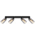 Hadera Ceiling Spotlight Bar Matt Black Smoke Glass Shade 4x E27-3