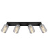 Hadera Ceiling Spotlight Bar Matt Black Smoke Glass Shade 4x E27-4