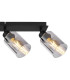 Hadera Ceiling Spotlight Bar Matt Black Smoke Glass Shade 4x E27-5