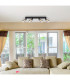 Hadera Ceiling Spotlight Bar Matt Black Smoke Glass Shade 4x E27-8