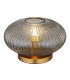 Normy Bedside Table Lamp Brass-Coloured Smoke Glass Shade 1x E27-1