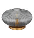 Normy Bedside Table Lamp Brass-Coloured Smoke Glass Shade 1x E27-2