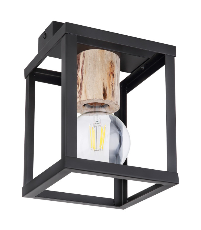 Hagar Semi Flush Ceiling Light Matt Black 1x E27-2