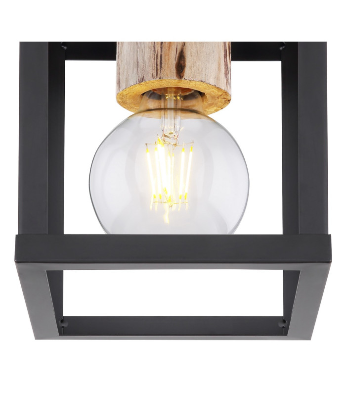 Hagar Semi Flush Ceiling Light Matt Black 1x E27-4