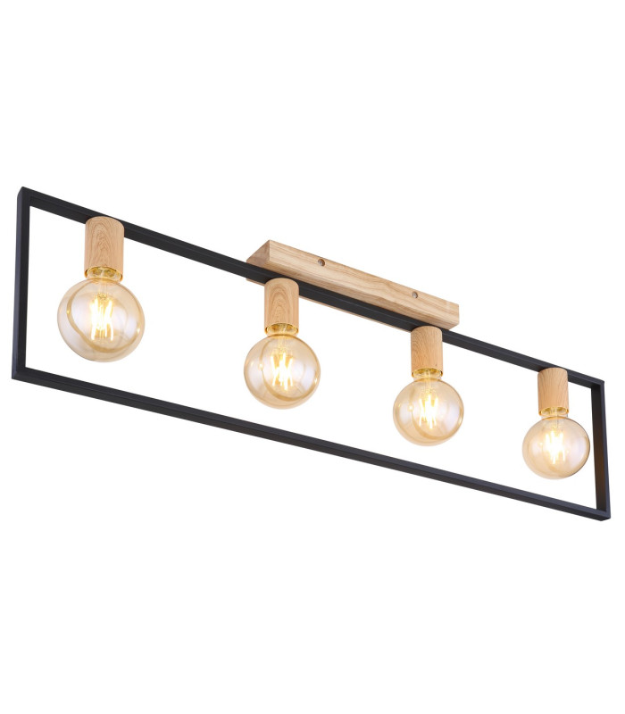 Daniel Ceiling Spotlight Bar Matt Black 4x E27-1