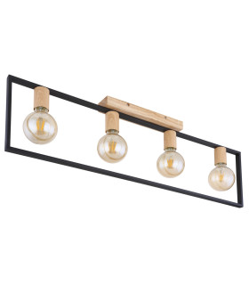 Daniel Ceiling Spotlight Bar Matt Black 4x E27-2