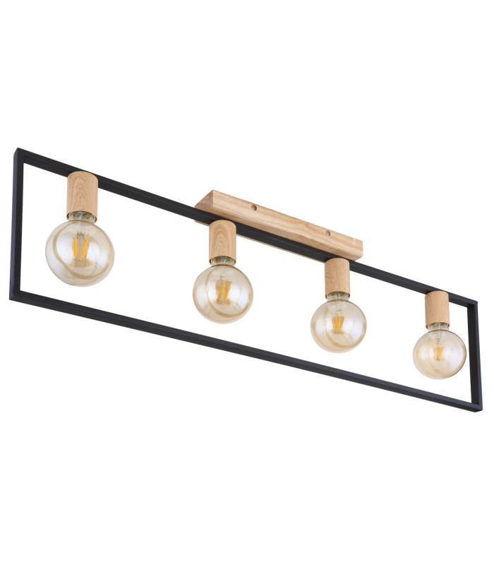 Daniel Ceiling Spotlight Bar Matt Black 4x E27-2