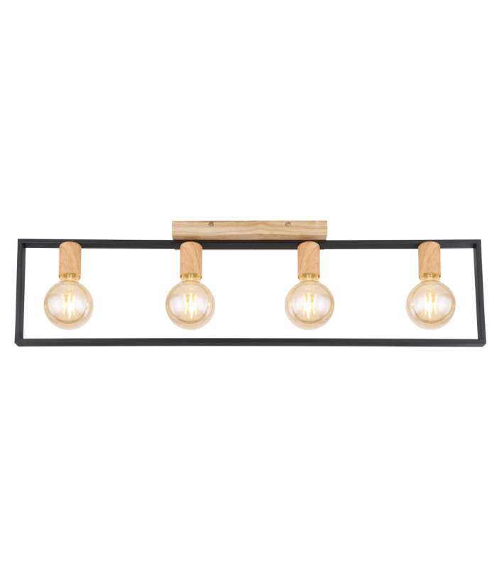 Daniel Ceiling Spotlight Bar Matt Black 4x E27-3