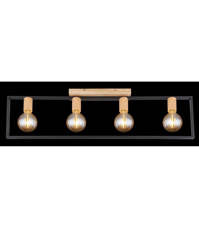 Daniel Ceiling Spotlight Bar Matt Black 4x E27-6