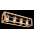 Pettey Ceiling Spotlight Bar Matt Black Smoke With Air Bubbles Glass Shade 4x E27-5