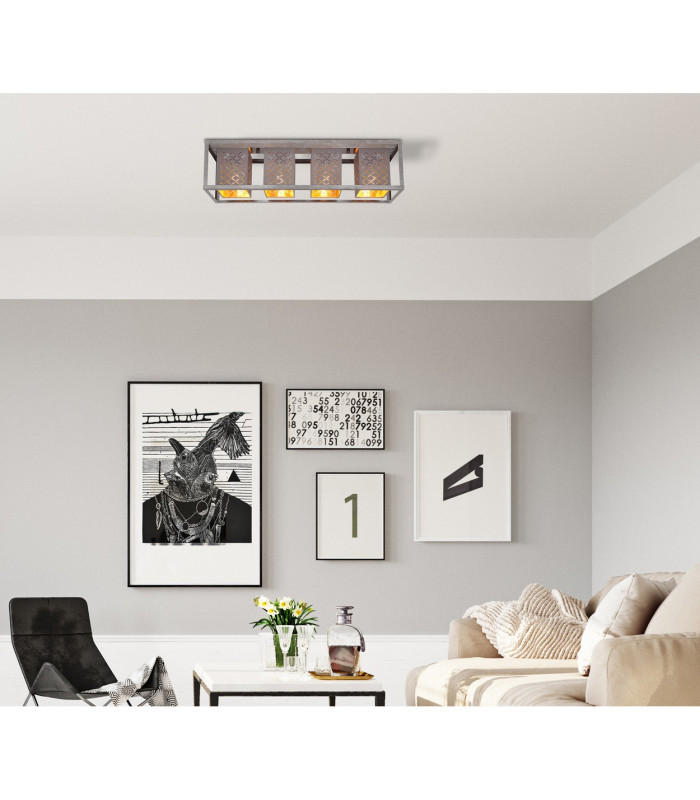 Thomas Ceiling Spotlight Bar Silver Colored 4x E27-7