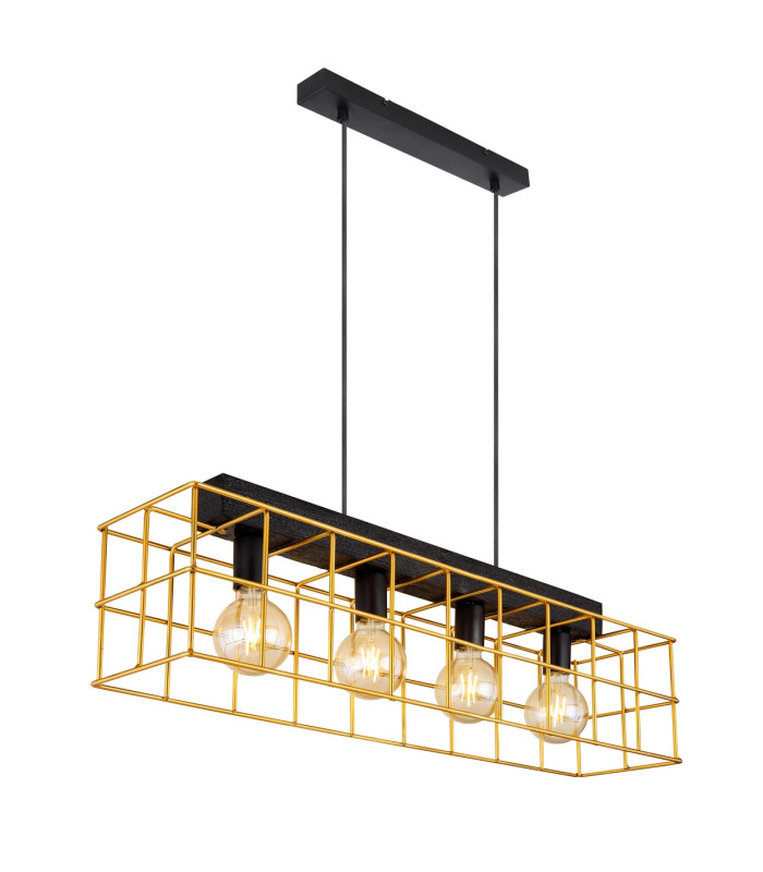Merril Bar Pendant Ceiling Light Black 4x E27-1