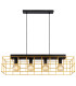 Merril Bar Pendant Ceiling Light Black 4x E27-3