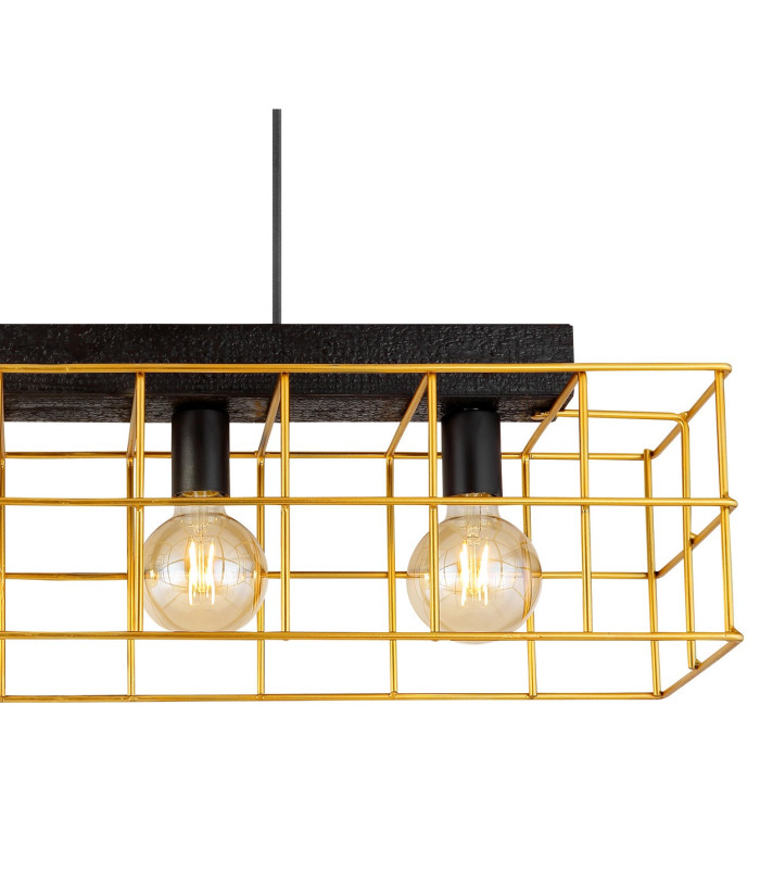 Merril Bar Pendant Ceiling Light Black 4x E27-4